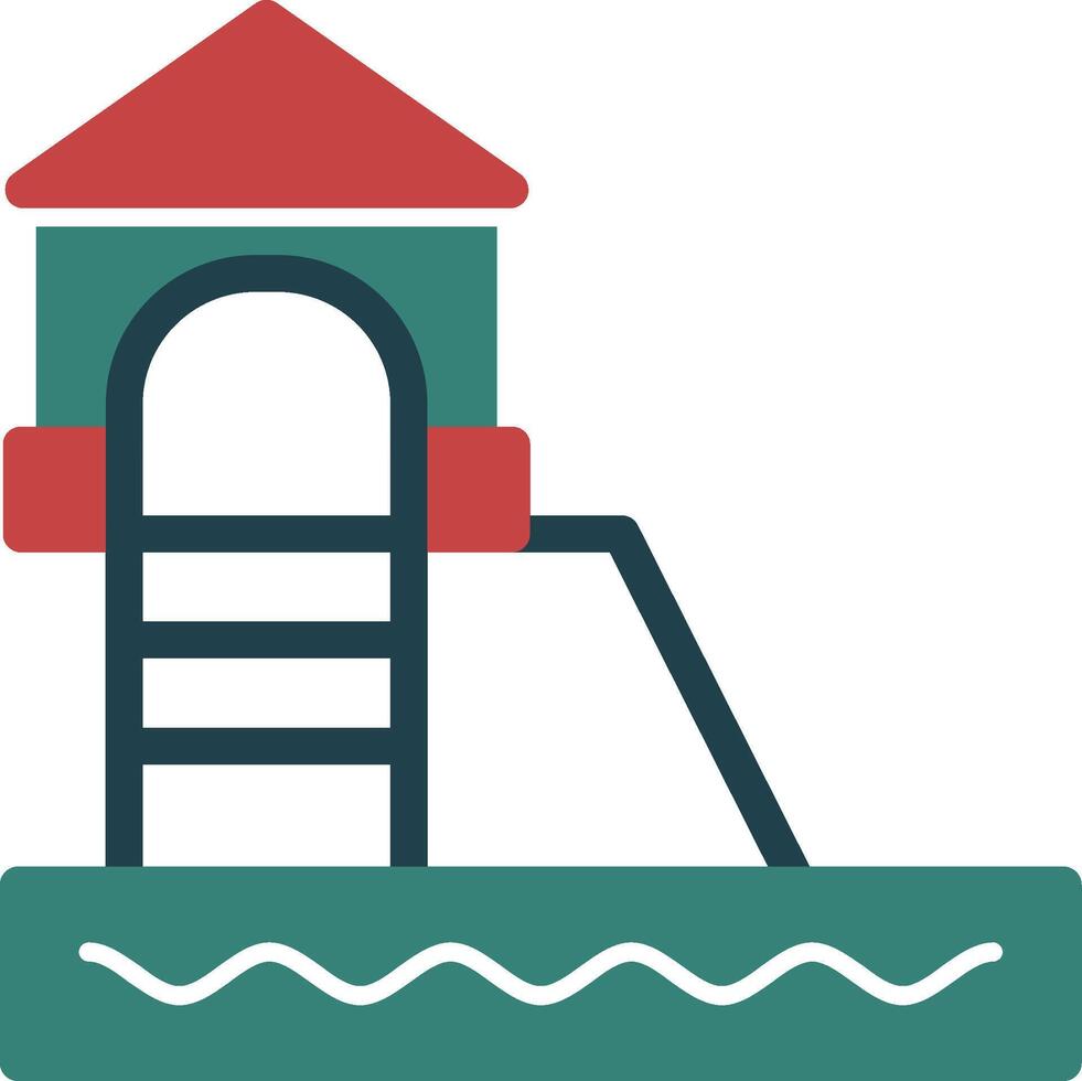 Water Slide Glyph Multi Color Icon vector