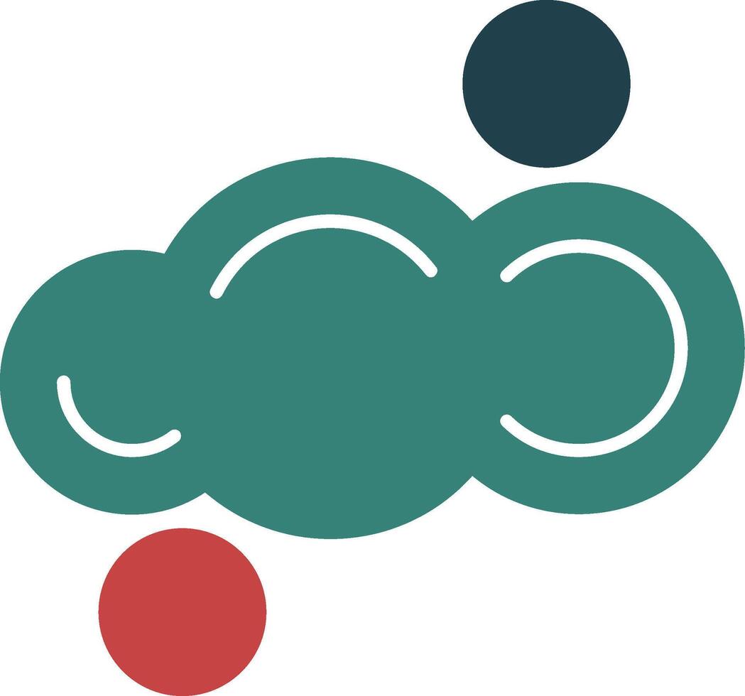 nube glifo multi color icono vector