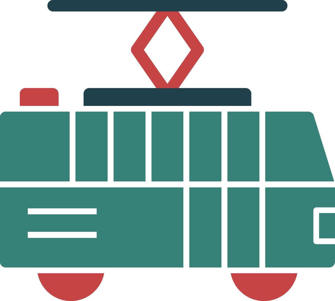 Train Glyph Multi Color Icon vector