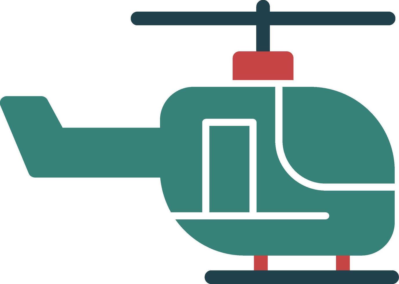 helicóptero glifo multi color icono vector