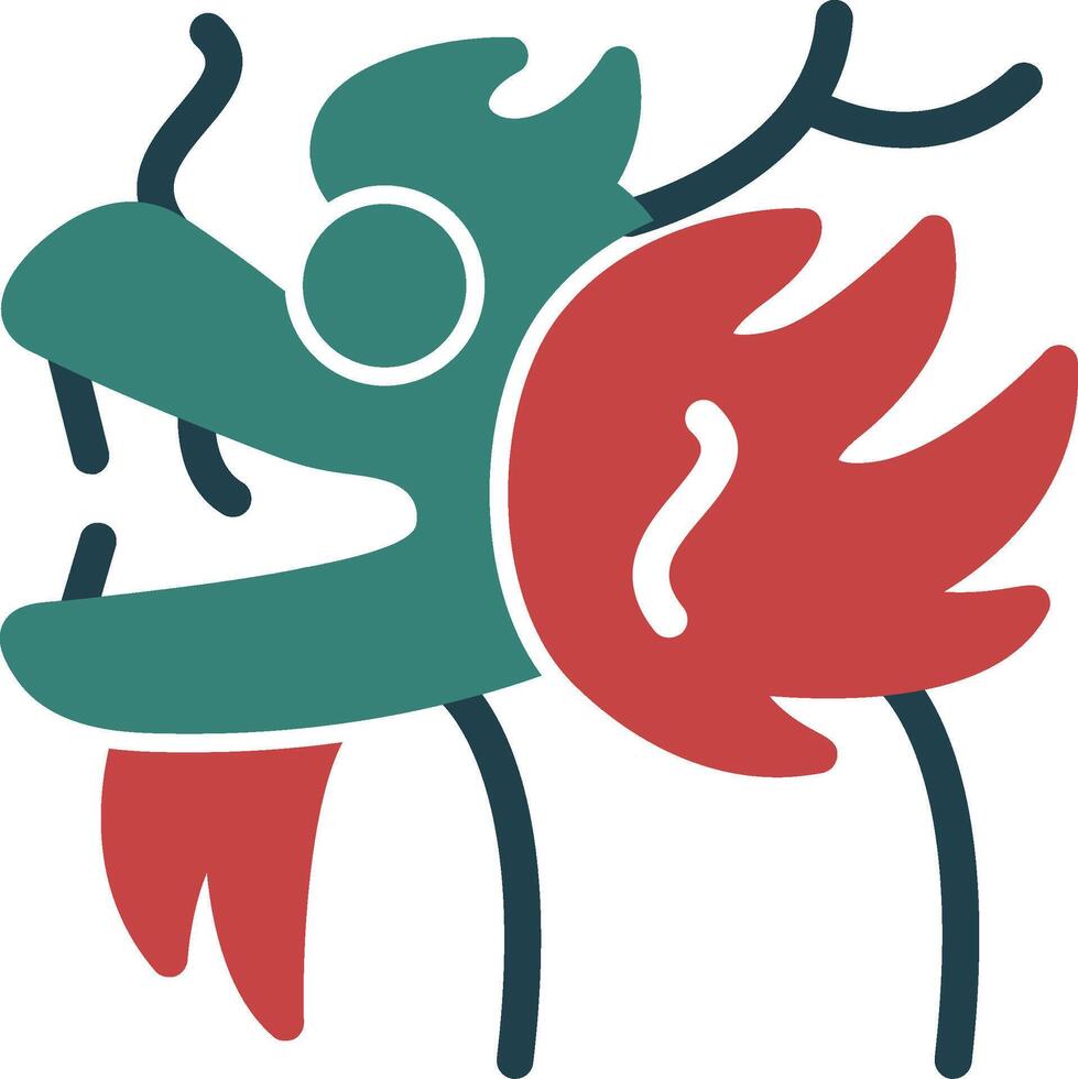 Dragon Glyph Multi Color Icon vector