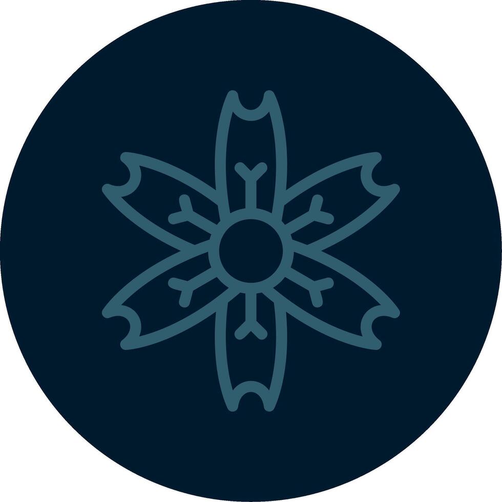 Plum Blossom Line Multi color Icon vector