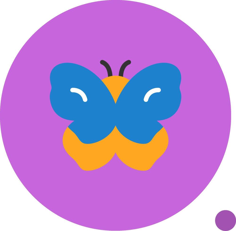 mariposa plano sombra icono vector