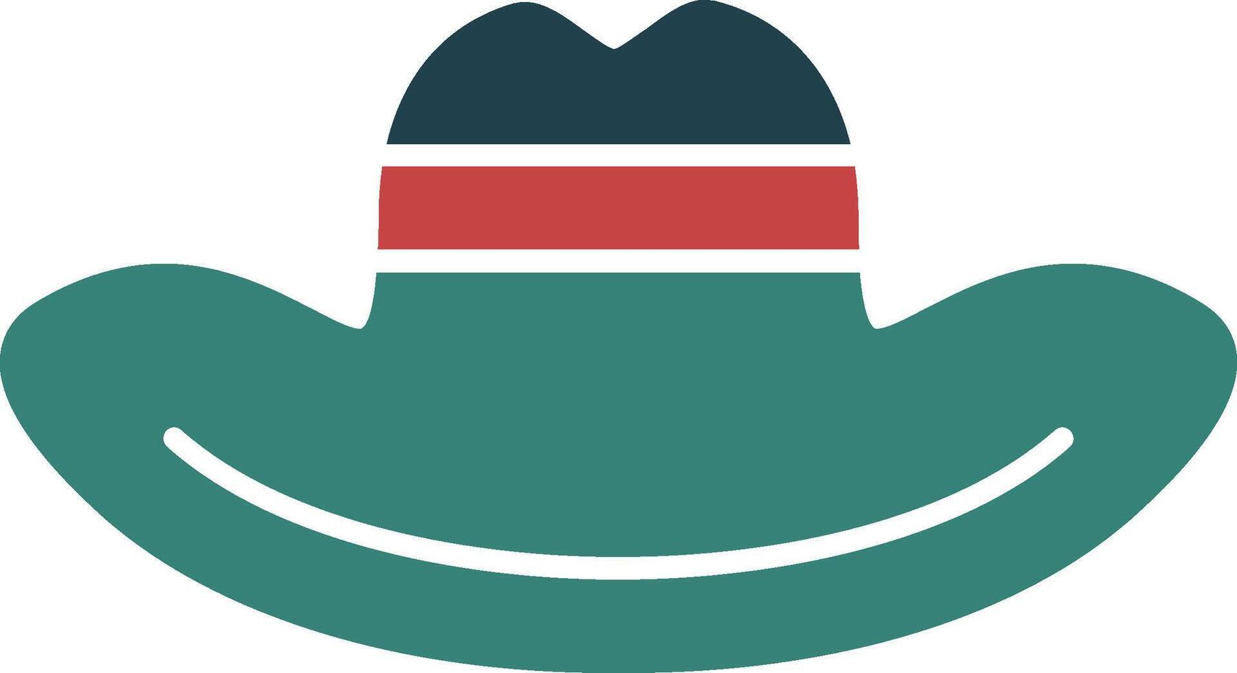Cowboy Hat Glyph Multi Color Icon vector