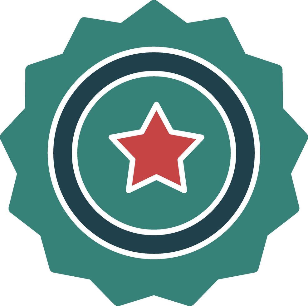 Sheriff Badge Glyph Multi Color Icon vector