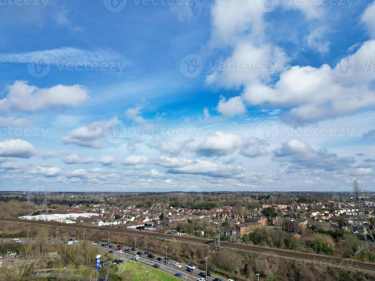 aéreo ver de central watford ciudad de Inglaterra unido Reino. marzo tercero, 2024 foto