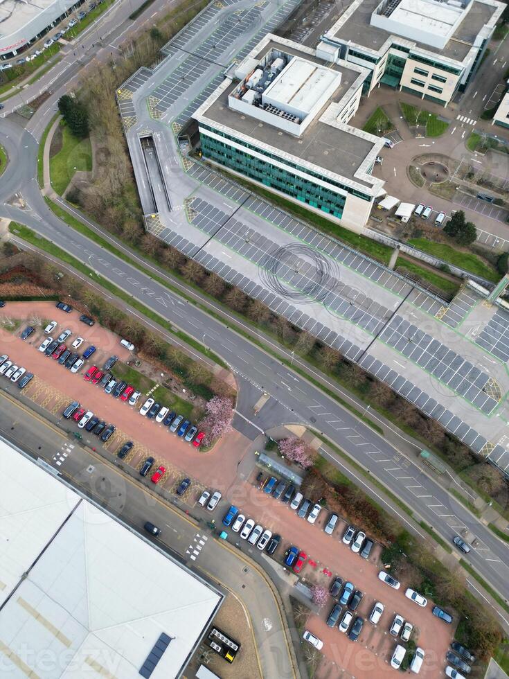 High Angle View of Central Hatfield City Hertfordshire of England, Great Britain. March 9th, 2024 photo