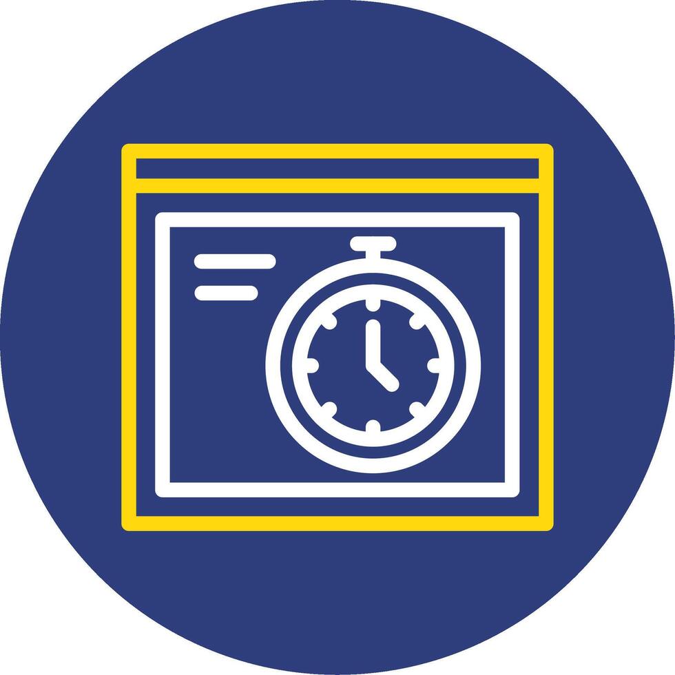 Stopwatch Dual Line Circle Icon vector