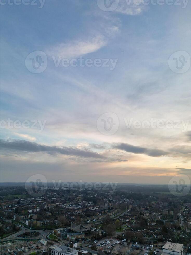 High Angle View of Central Hatfield City of England, Great Britain. March 9th, 2024 photo