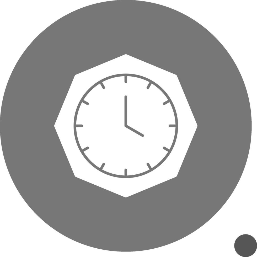 reloj glifo sombra icono vector