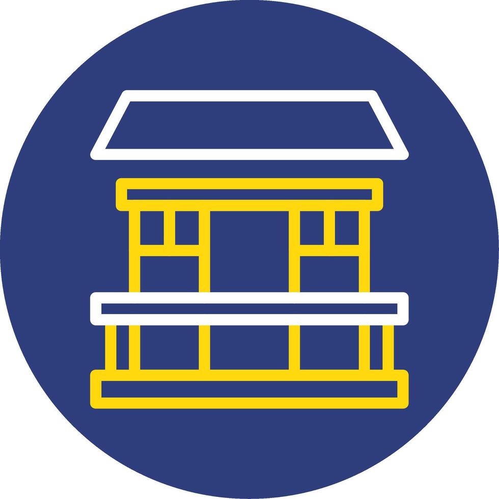 Balcony Dual Line Circle Icon vector