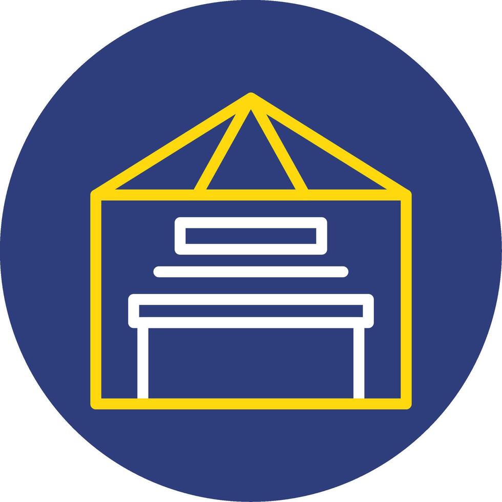 Warehouse Dual Line Circle Icon vector