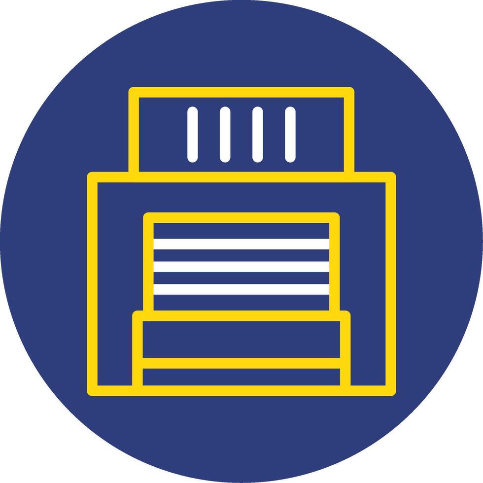 Factory Door Dual Line Circle Icon vector