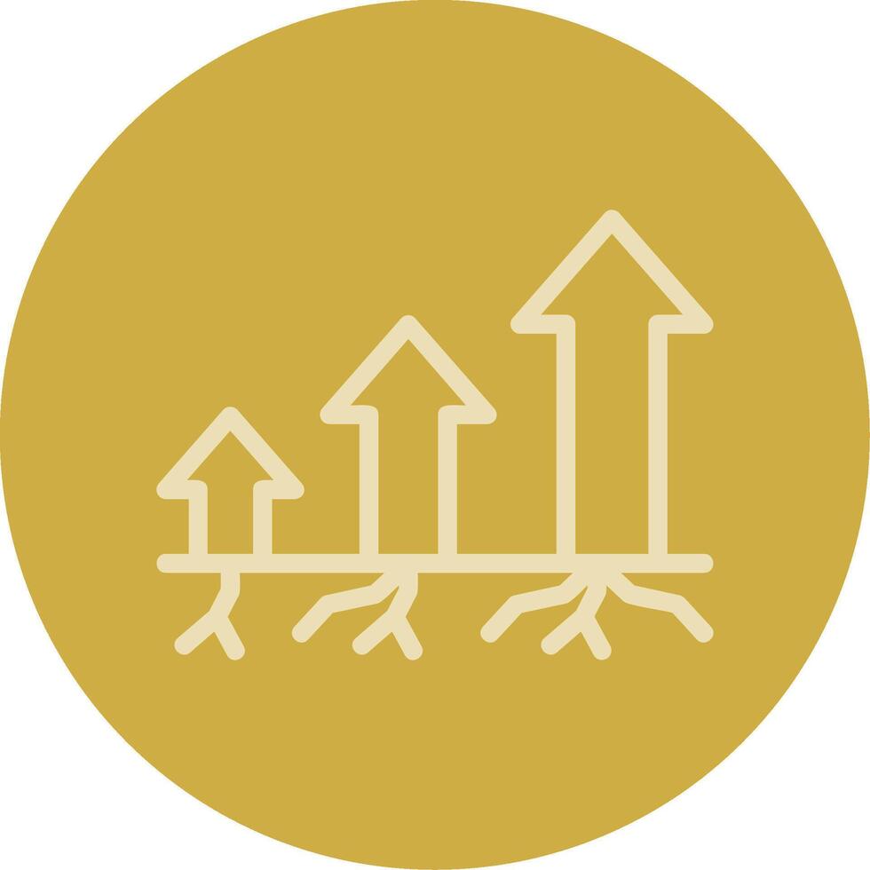 Rise Roots Line Multi color Icon vector