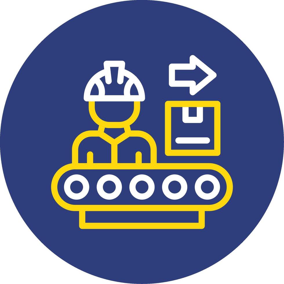 Manufacturing Process Dual Line Circle Icon vector