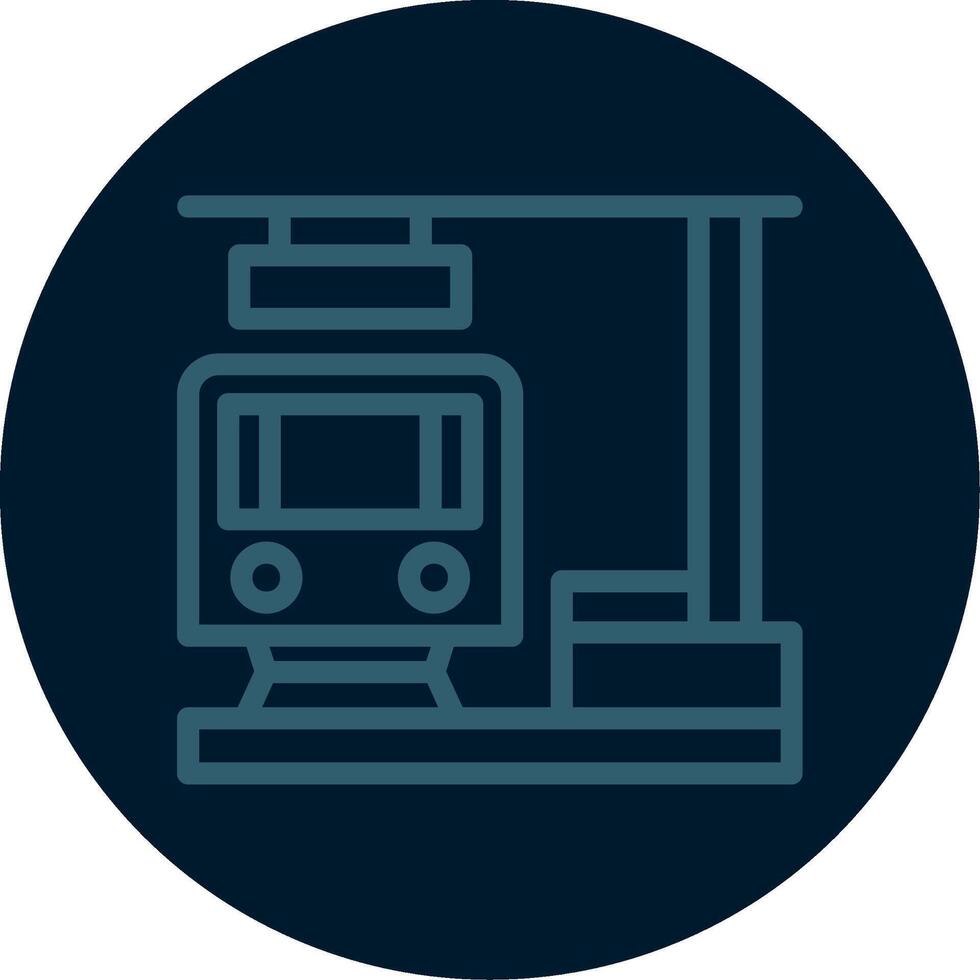 Train Station Line Multi color Icon vector
