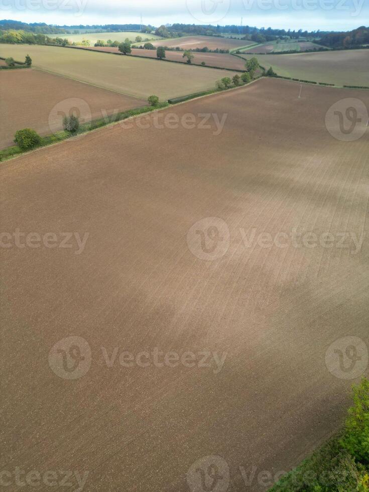 High Angle View of British Countryside Landscape at Hitchin City of England UK photo