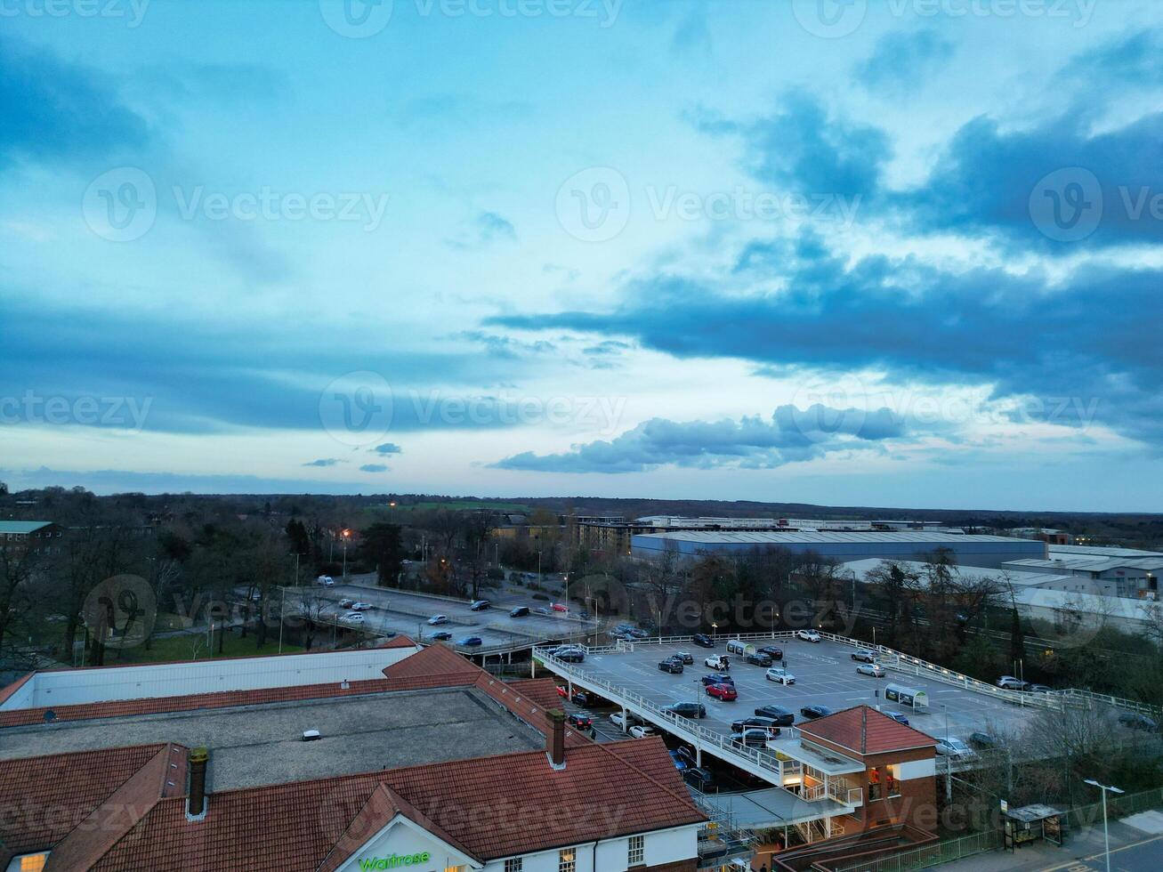 Aerial View of City Centre of Welwyn Garden City of England UK. March 1st, 2024 photo