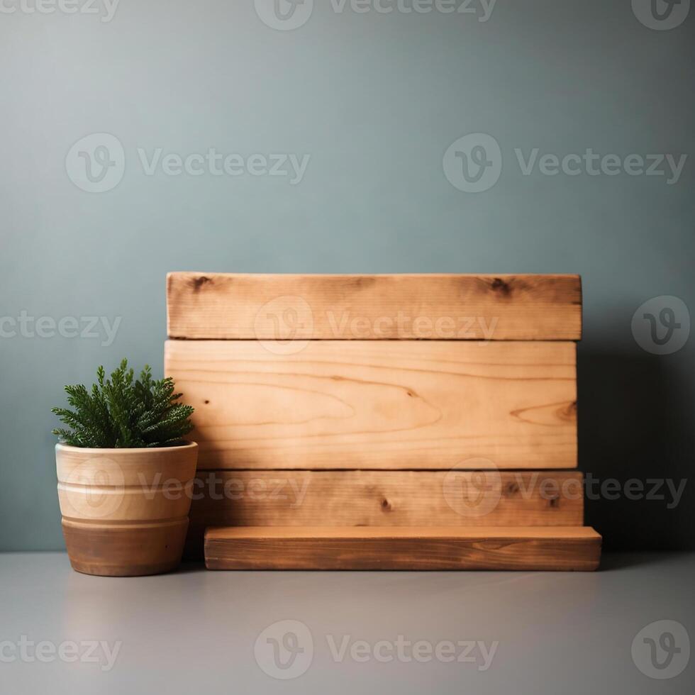 AI generated Cute sign, wooden sign with copy space, AI Generative photo