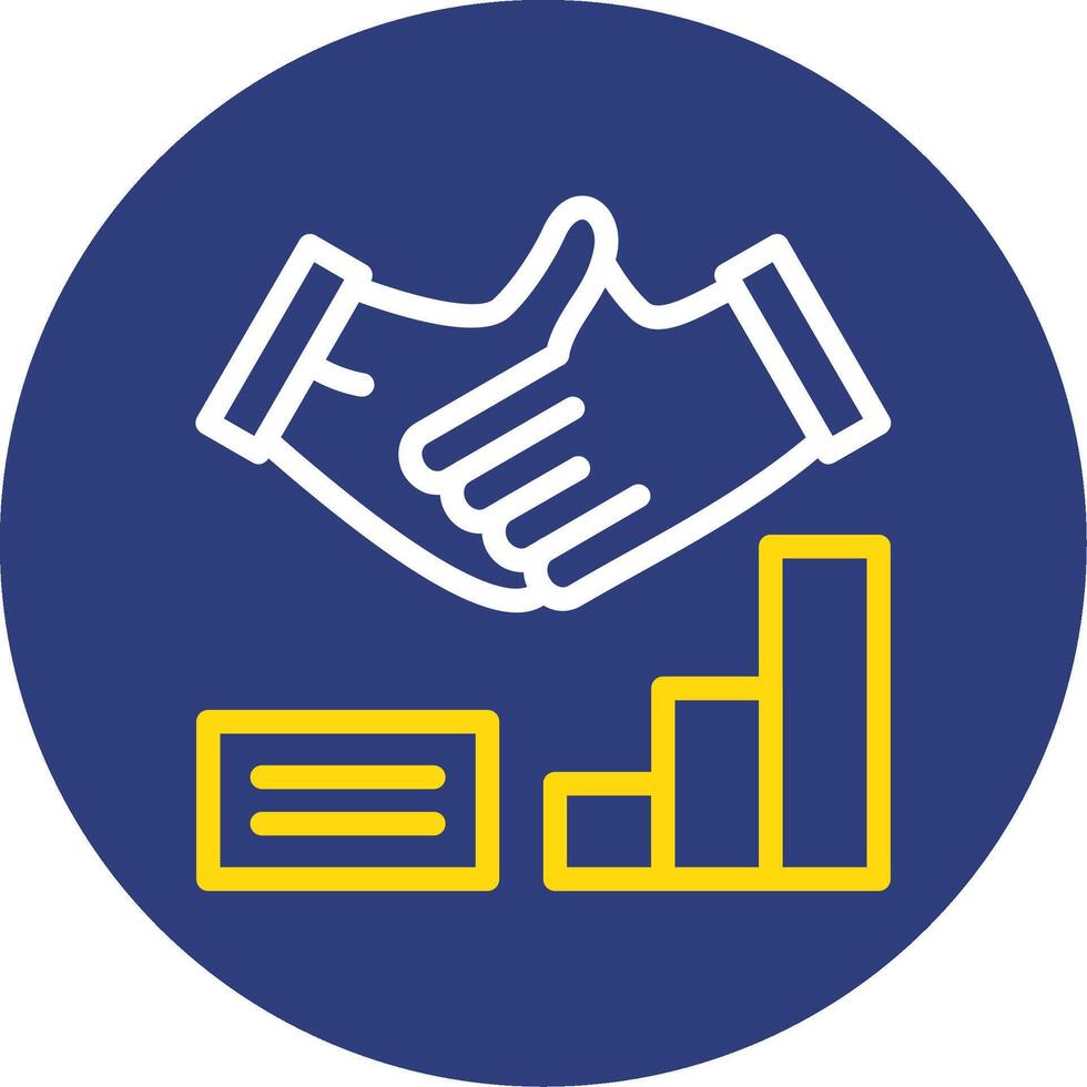 Handshake Dual Line Circle Icon vector
