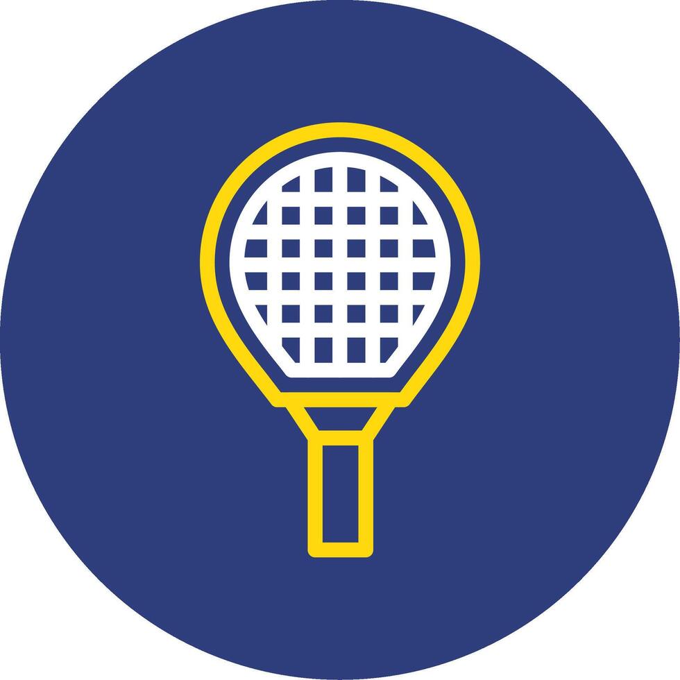 tenis raqueta doble línea circulo icono vector