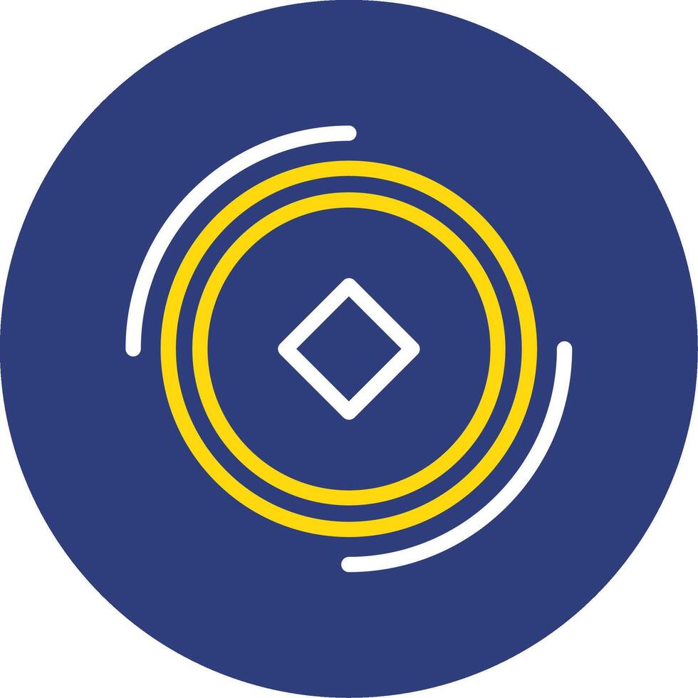 Frisbee Dual Line Circle Icon vector