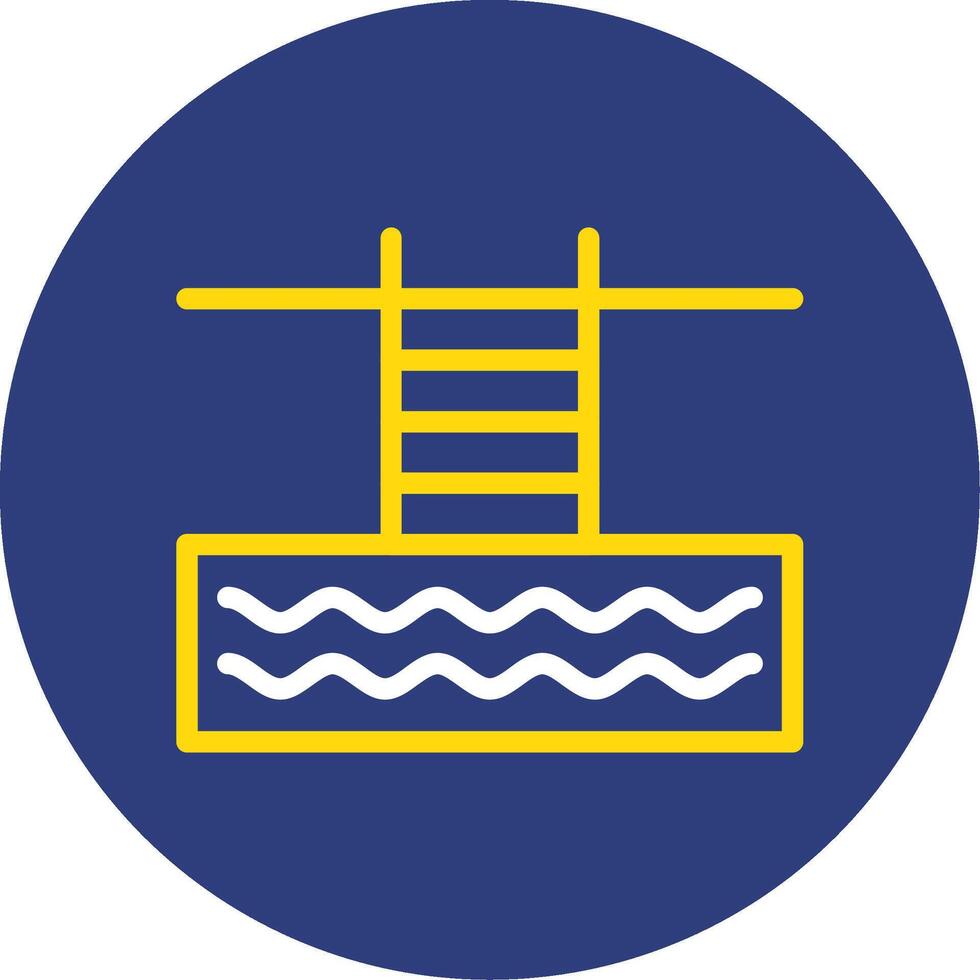 Swimming Pool Dual Line Circle Icon vector