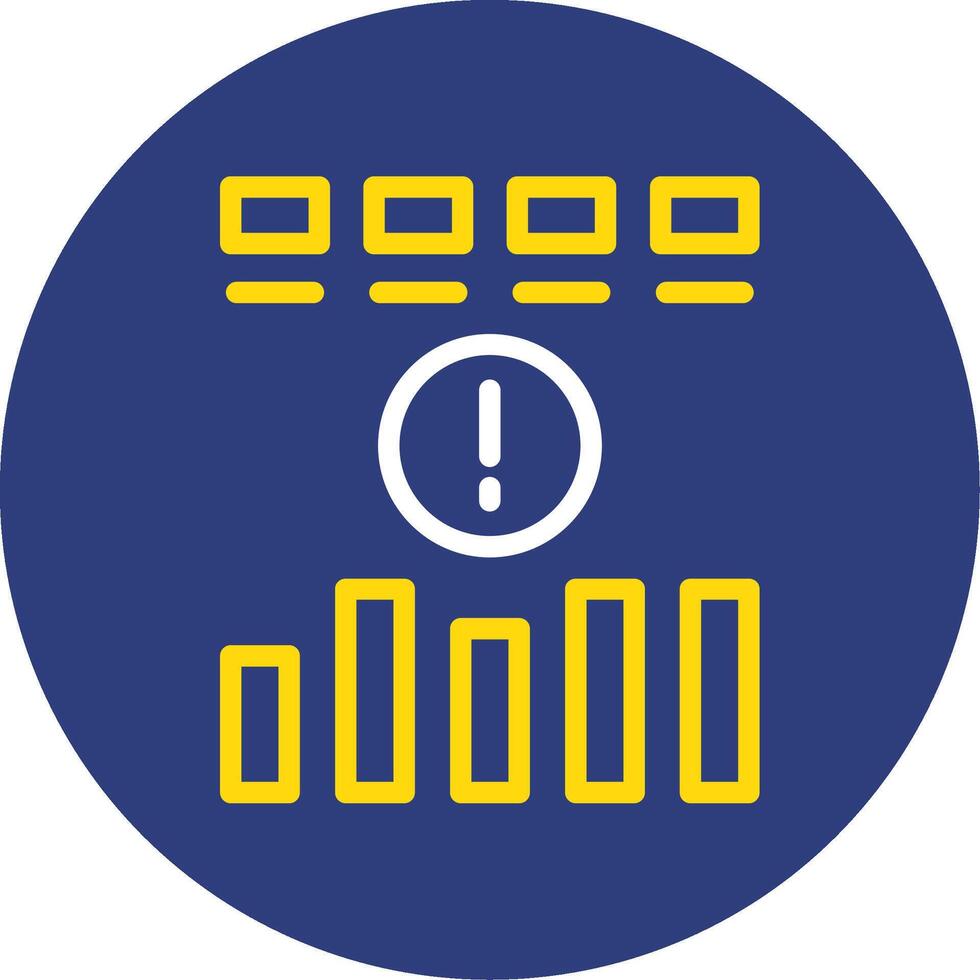 Risk Dual Line Circle Icon vector
