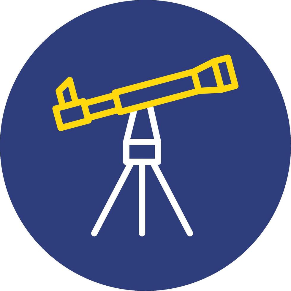 Telescope Dual Line Circle Icon vector