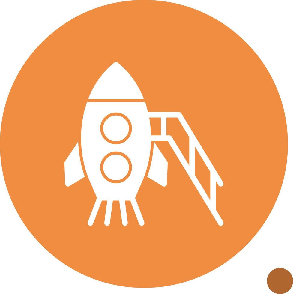 Rocket Glyph Shadow Icon vector