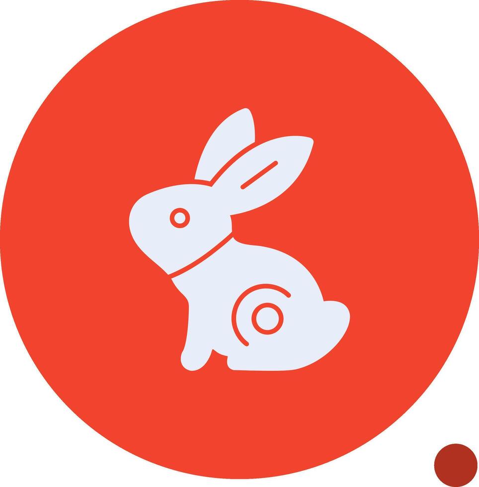 Jade Rabbit Glyph Shadow Icon vector