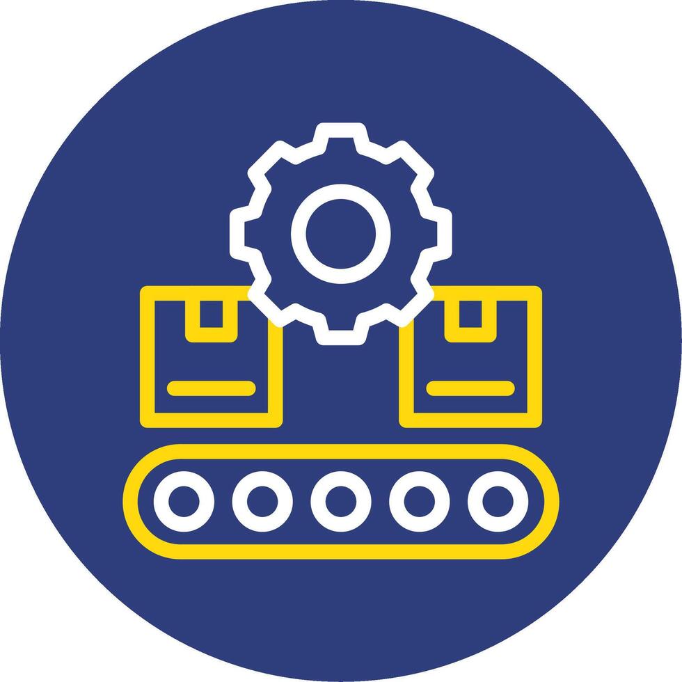 Conveyor System Dual Line Circle Icon vector