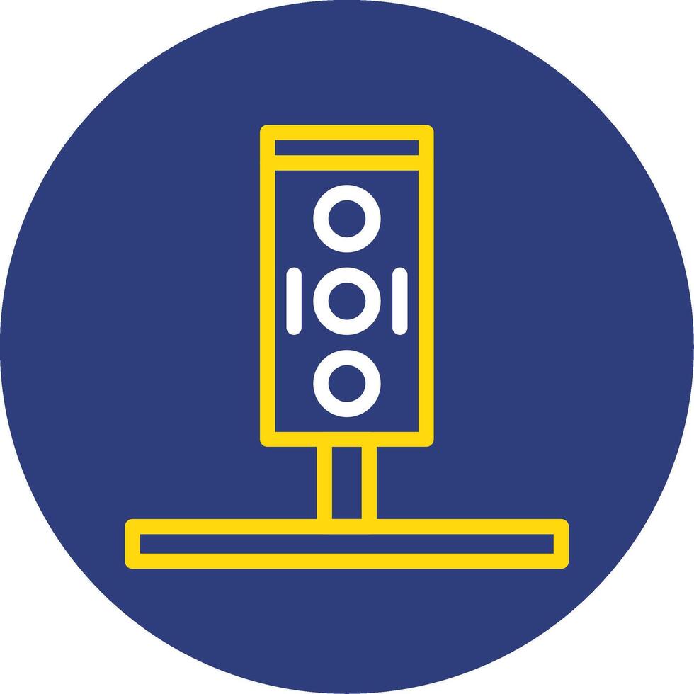 Traffic Light Dual Line Circle Icon vector