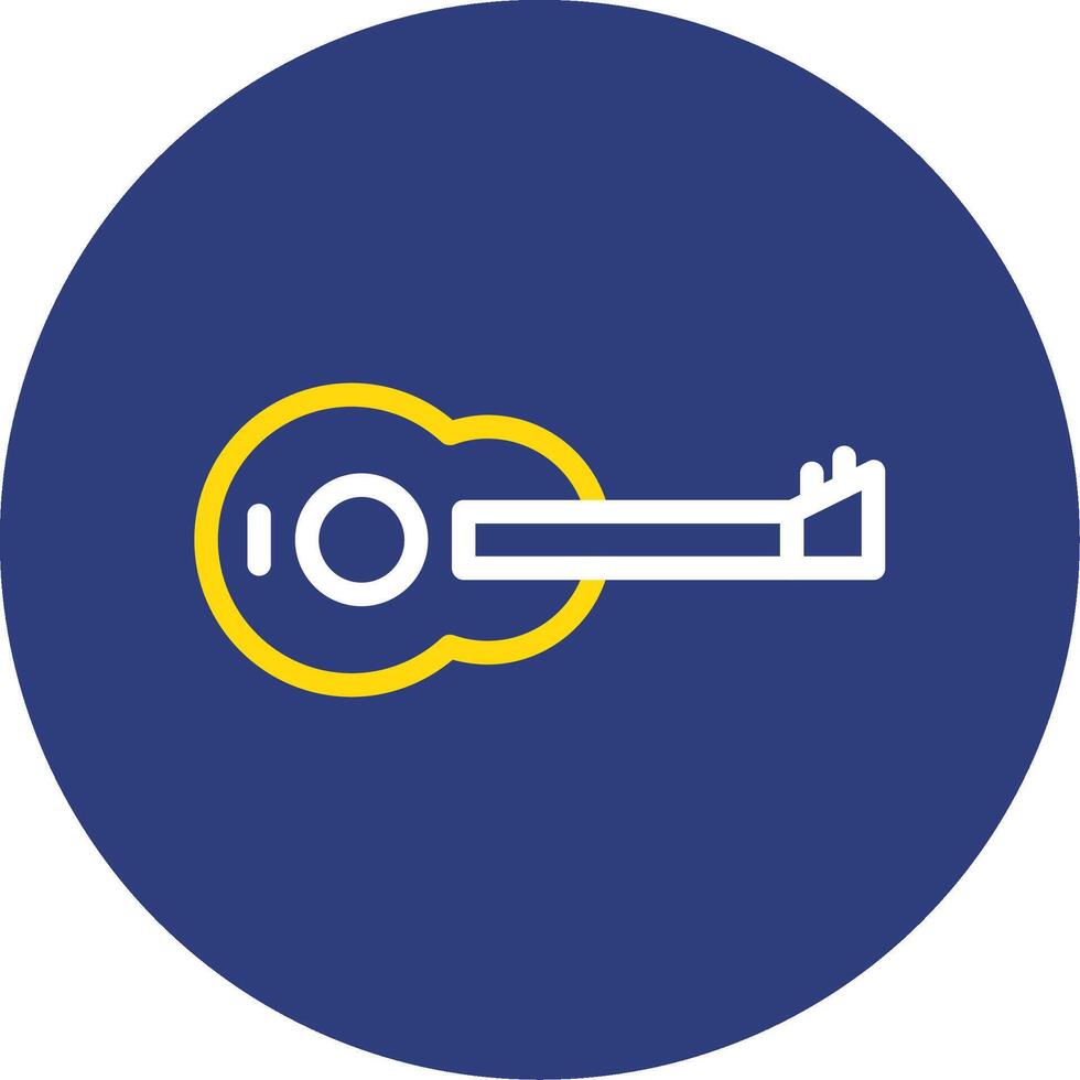 Guitar Dual Line Circle Icon vector