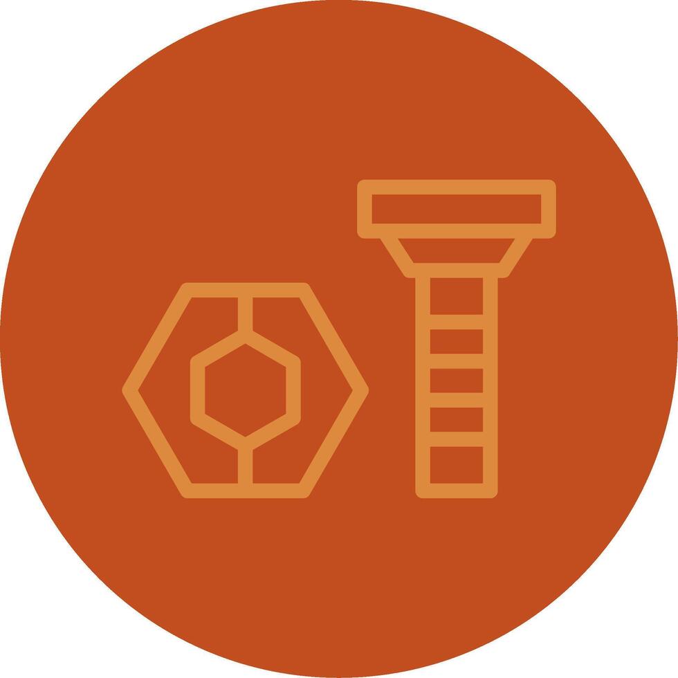 Nut and Bolt Line Multi color Icon vector