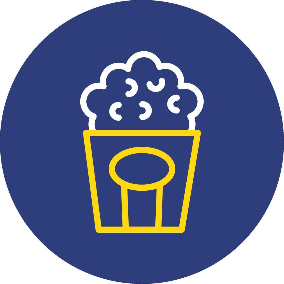 Popcorn Dual Line Circle Icon vector