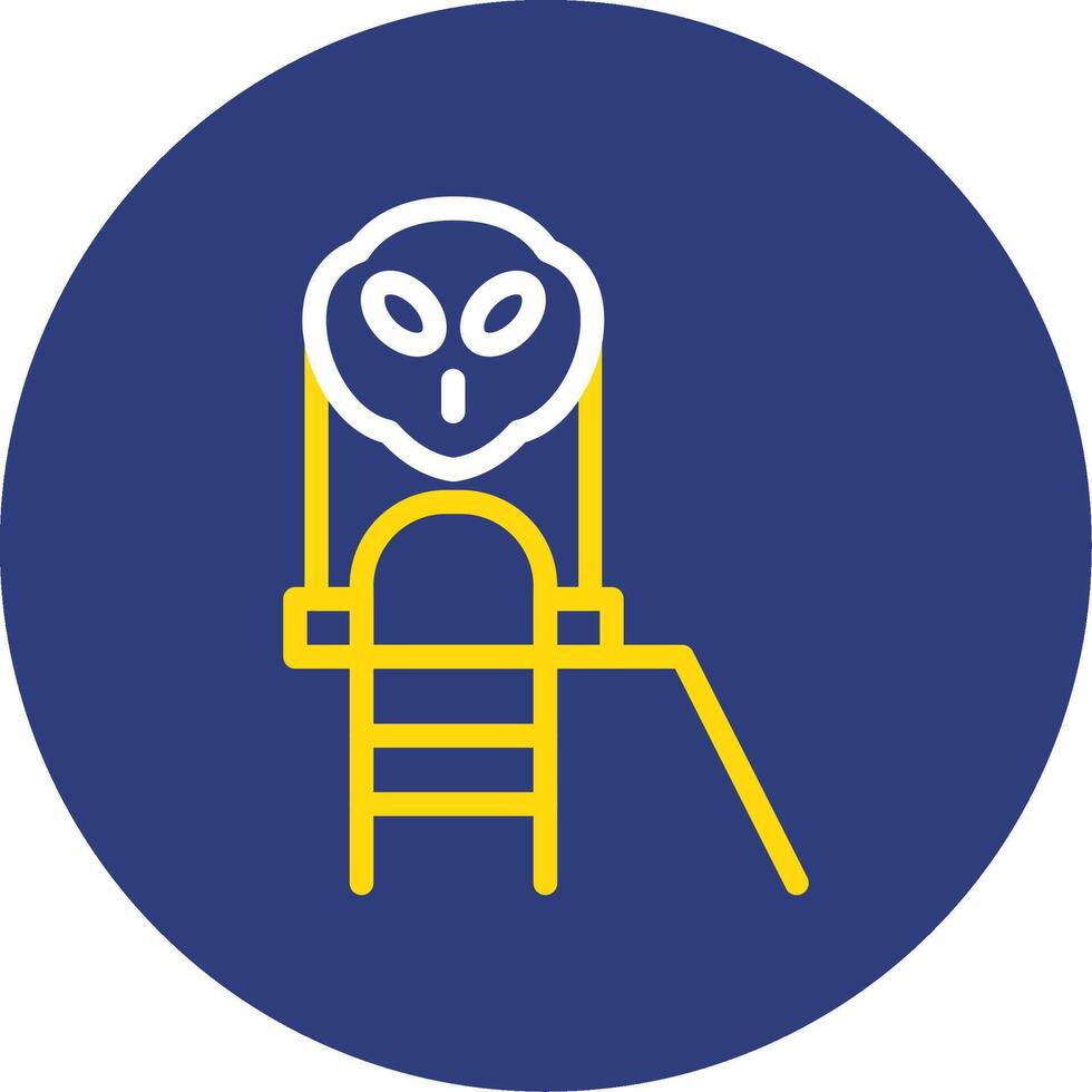 Alien Dual Line Circle Icon vector