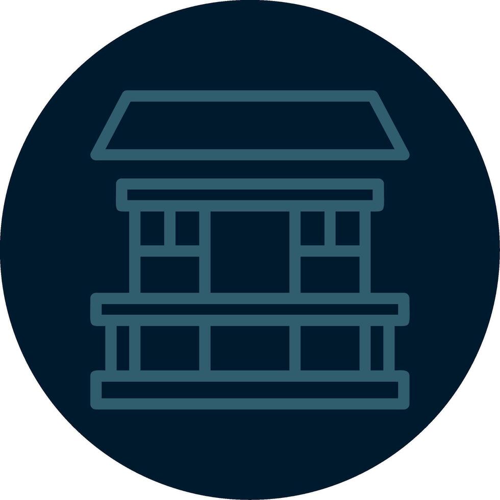 Balcony Line Multi color Icon vector