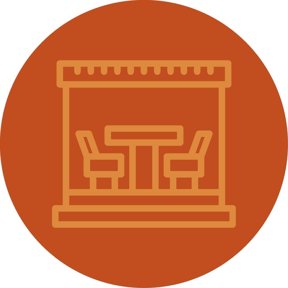 Terrace Line Multi color Icon vector