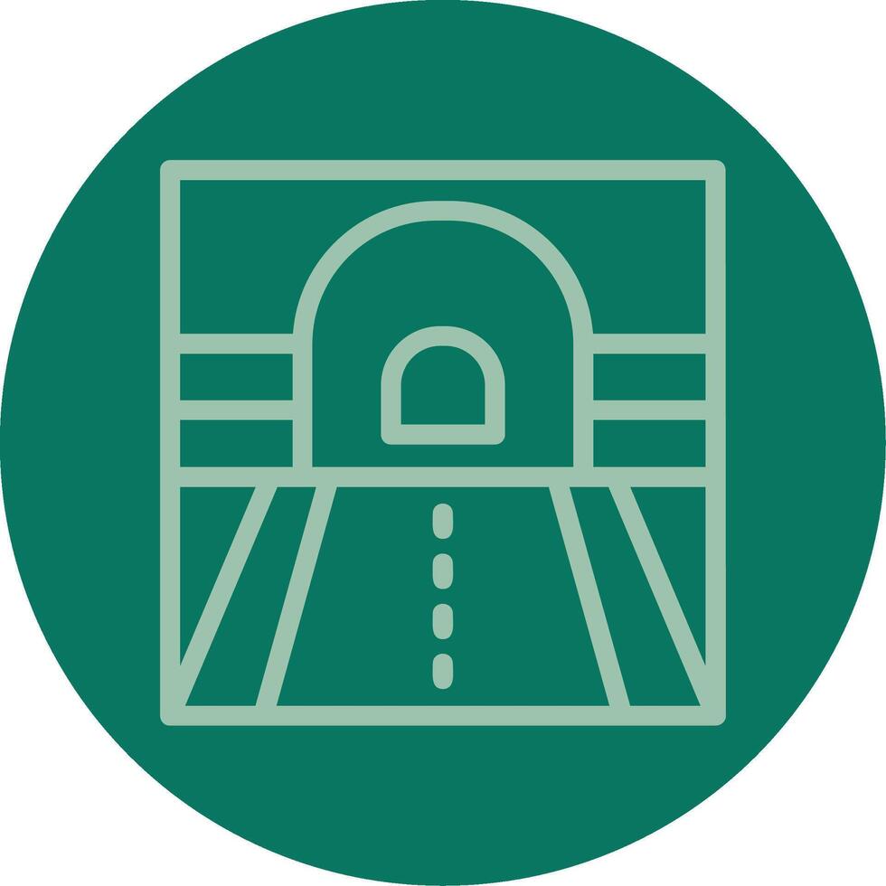Tunnel Line Multi color Icon vector
