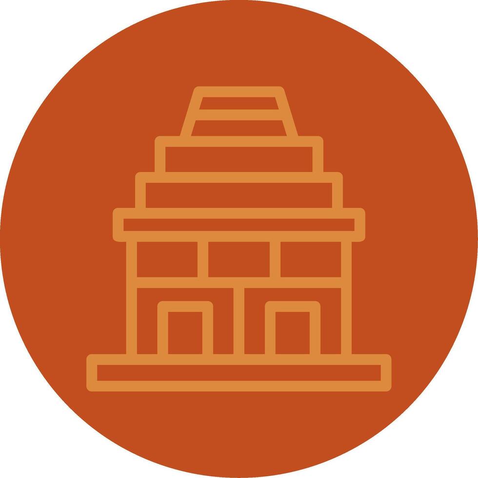 Temple Line Multi color Icon vector