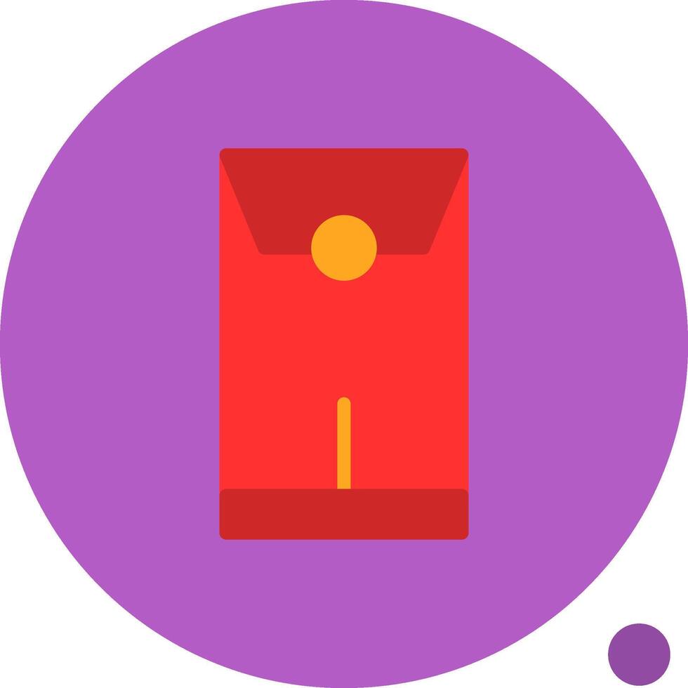 Red Envelope Flat Shadow Icon vector
