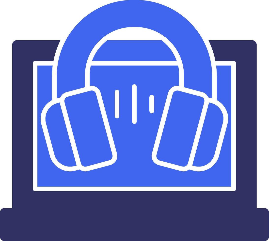 Headphones Solid Two Color Icon vector