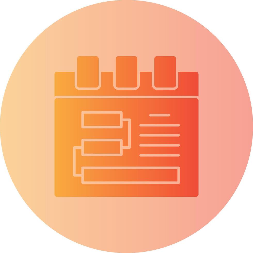 Calendar Gradient Circle Icon vector
