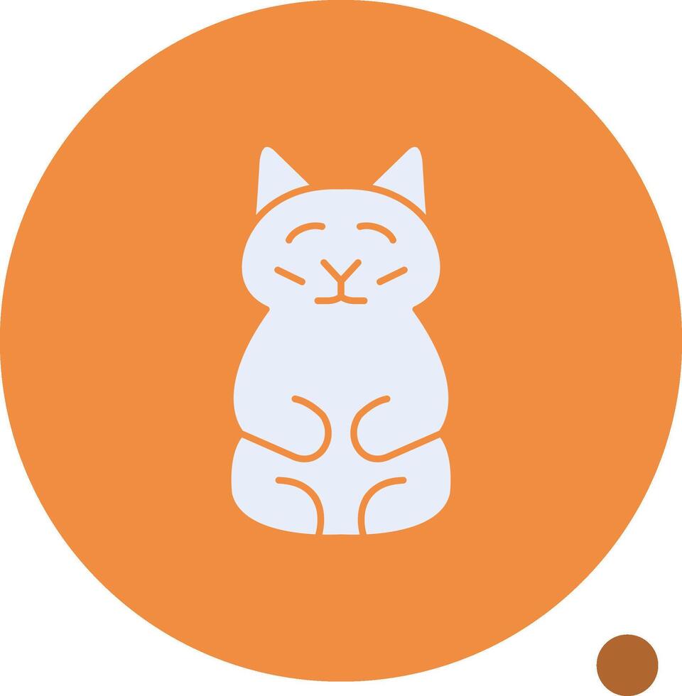 Prosperity Cat Glyph Shadow Icon vector