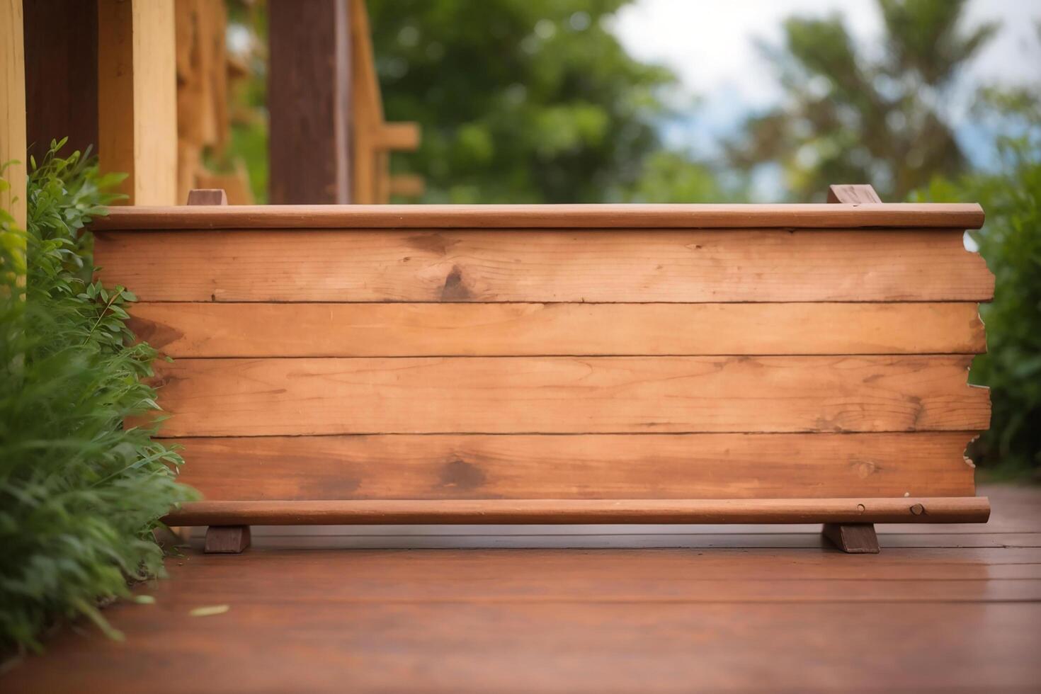 ai generado de madera letrero en al aire libre fondo, ai generativo foto