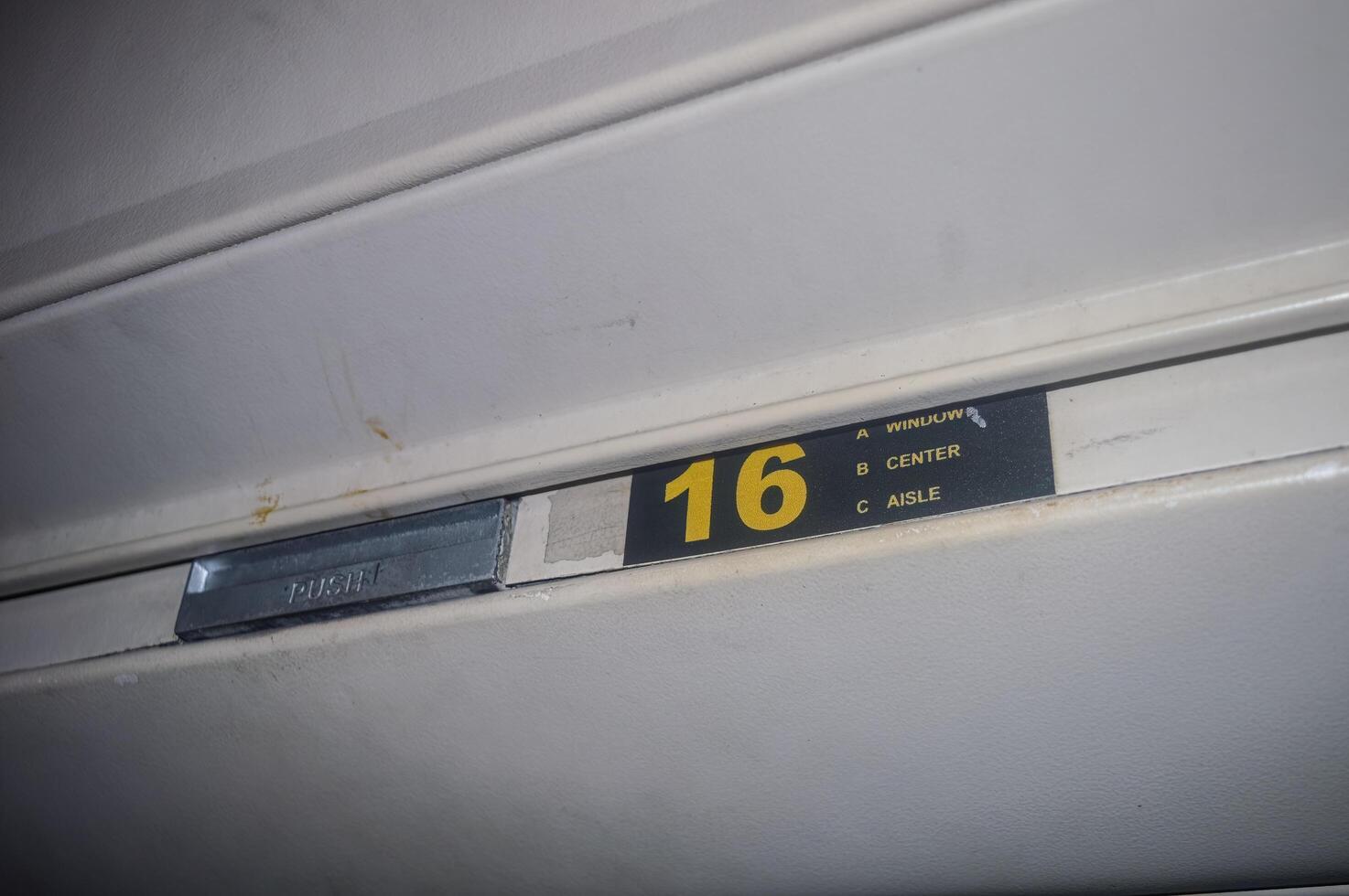 passenger seat number on a commercial aircraft photo