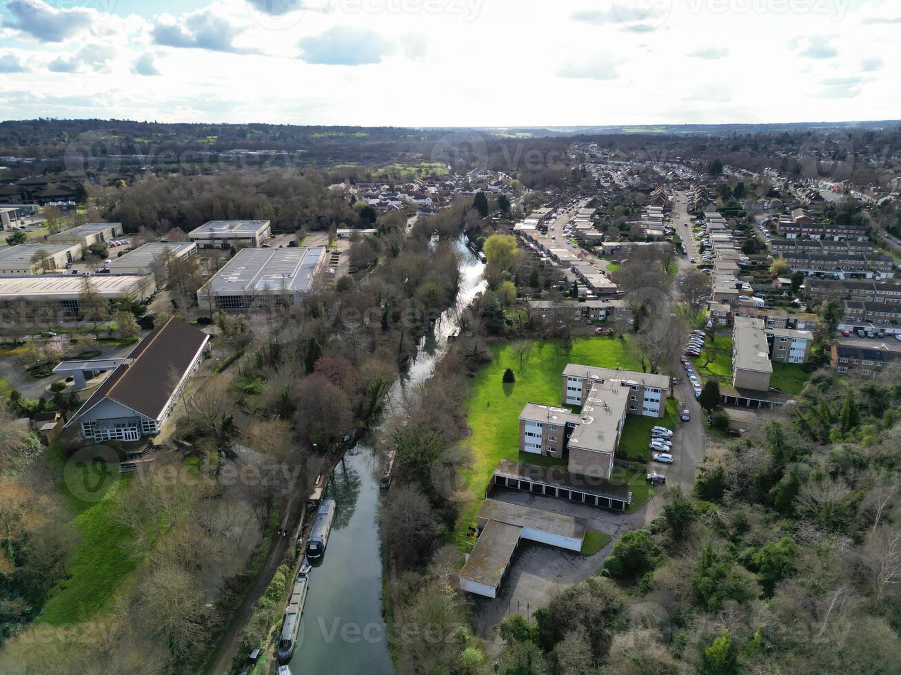 Aerial View of Central Watford City of England United Kingdom. March 3rd, 2024 photo