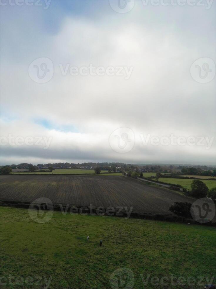 High Angle View of British Countryside Landscape at Hitchin City of England UK photo