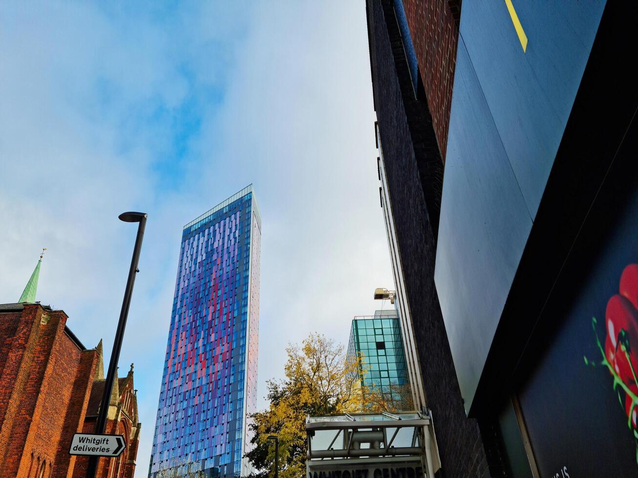 Most Beautiful Low Angle View of Central West Croydon London City of England UK During Cloudy and Rainy Day. November 20th, 2023 photo